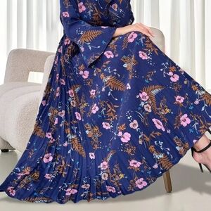 Floral Maxi Dress in Blue and Pink